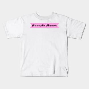 Minneapolis, Minnesota Gothic Font Kids T-Shirt